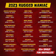 rugged maniac 2023 schedule obstacle