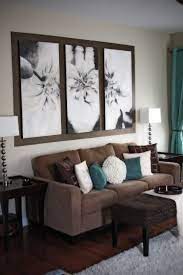 brown living room decor teal living