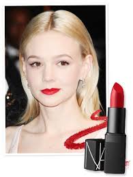 carey mulligan s really red lipstick