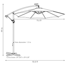 Solar Cantilever Offset Patio Umbrella