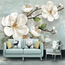 3d Wallpaper Stereo Relief Magnolia
