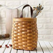 Hanging Wicker Basket Hand Woven Wood