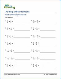 add subtract fractions worksheets for