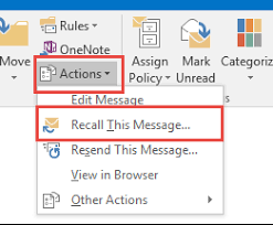 recall an email in outlook for windows