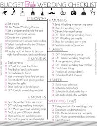 Budget Bride Wedding Checklist And