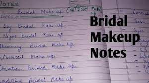 bridal makeup notes beauty parlour