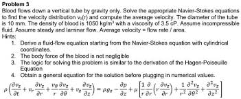 Blood Flows Down A Vertical Tube