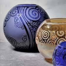 Purple Bubble Handblown Glass Vase