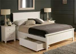 white queen size bed frame with drawers