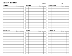 Printable Weekly Schedule Template Google Search