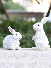 Snow Rabbit Statue Decoration