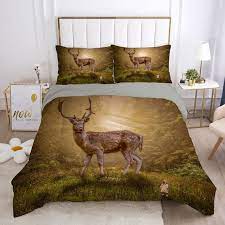 Deer Comforter Cover Wildlife Elk Print