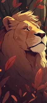 lion leaves art wallpapers cool
