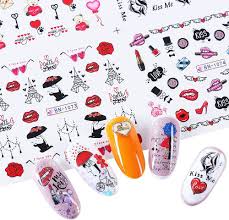 valentines nail art stickers 12 sheets