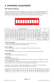 Operating Adjustments Page 10 Dip Switch Settings