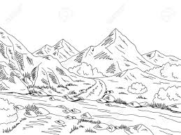 Over 33,216 white river pictures to choose from, with no signup needed. Mountain Road Graphic Black And White River Landscape Sketch Royalty Free Cliparts Vectors And Stock Illustration Image 92204655