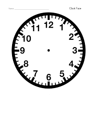 Blank Clock Template Printable Kids Worksheets Printable