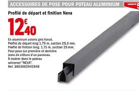 Portail aluminium battant lugo gris anthracite l 3 56 x h 1 60 m. Offre Profile De Depart Et Finition Neva Chez Brico Depot