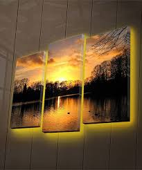 Wallity Lake Sunset Three Panel Led