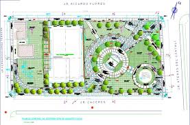 Municipal Park Site Plan Drawing In Dwg