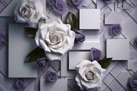 3d mural modern wallpaper purple rose