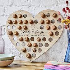personalised heart shape cork collector
