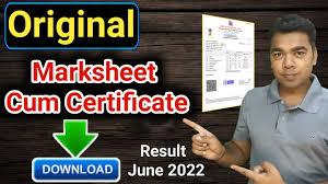 original certificate marksheet