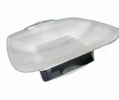 White Bathroom Glass Soap Dish Size 4