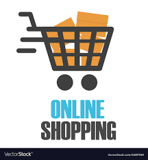 Online Shopping Chart Design White Background Vect