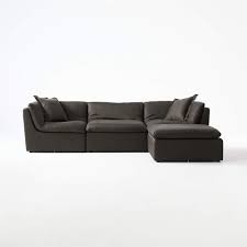 l shaped charcoal black sectional sofa