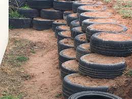Tyre Retaining Wall Landscaping