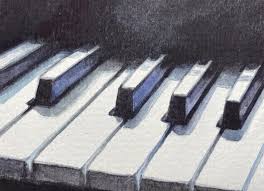 watercolor painting piano keys