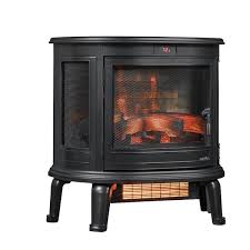 Duraflame Black Curved Front 3d Infrared Electric Fireplace Stove With Remote Control