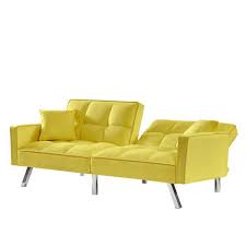 Modern Velvet Sofa Couch Bed Futon
