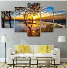 5pcs Landscape Sunrise Canvas Wall Art