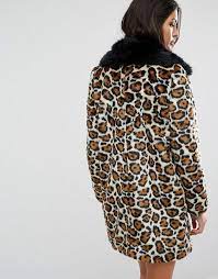 Faux Fur Coat Asos Leopard Print
