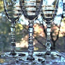 Antique Wine Glasses 4 Etched Wine