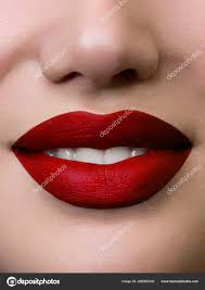 y lips beauty red lip makeup detail