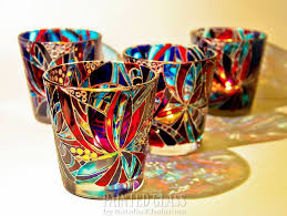 Candle Holders Glass Painting Designs