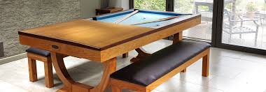 The minimum space for a table is the playing area plus the length of a cue (58″) plus about 6 inches for the back swing, more for comfort, on each side. Pool Dining Tables For Sale Combination Pool Table And Dining Room Table Award Winning Games Retailer