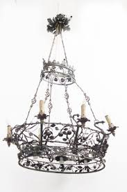 Random post of black wrought iron chandelier with crystals. Wrought Iron Chandelier 1930s For Sale At Pamono