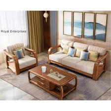 4 seater teak wood sofa set