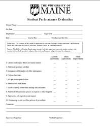 Student Employee Performance Evaluation Sample Student