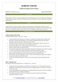 Clinical Analyst Resume Samples Qwikresume