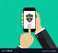 police call in phone icon for emergency