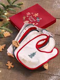 See more ideas about christmas pictures, christmas art, christmas paintings. Gift Box With 5 Bibs For Babies My First Christmas Red Nursery