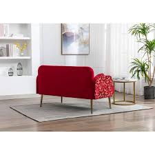 red sofa for accent loveseat tufted
