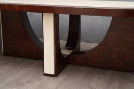 zebrano wood and goatskin dining table