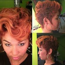 If you have a loose curl pattern that grows upwards like kiersey clemons, try having your stylist cut the sides and back of your hair low, for this beautiful look. Short Red Curly Hairstyle For Black Women Hairstyles Weekly