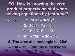 Solving Equations By Factoring